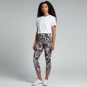 Spanx booty boost painted camo pink multi active‎ printed 7/8 leggings Sz Small